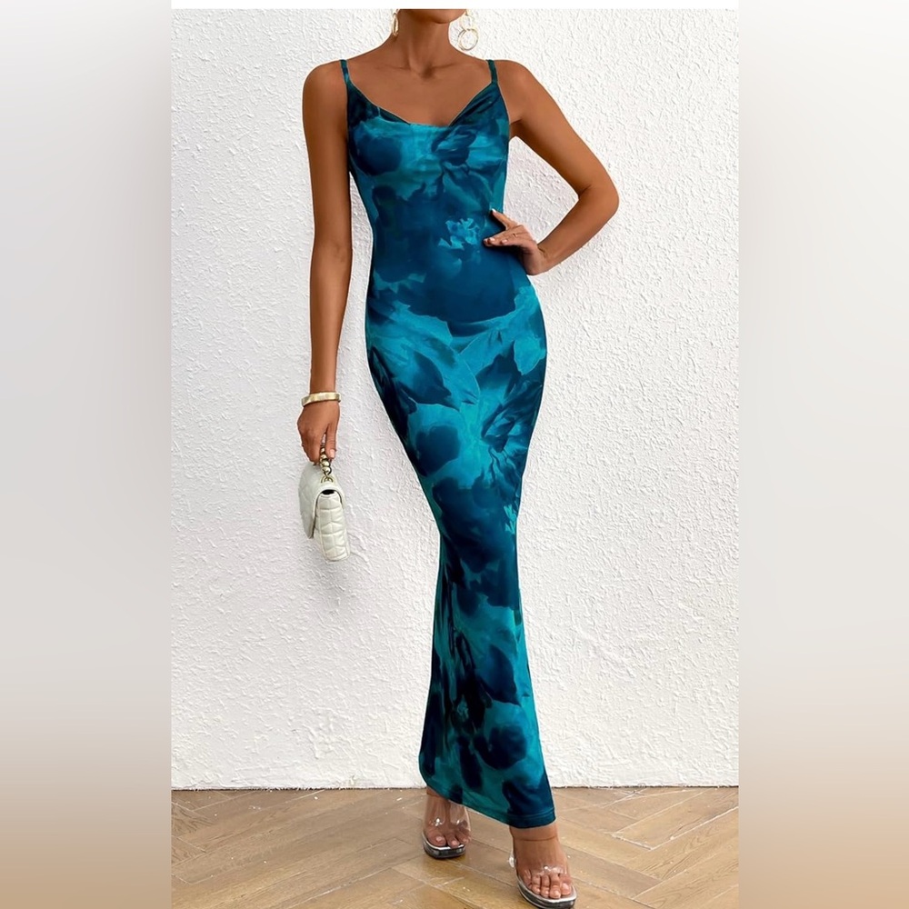 PRETTYGARDEN Women's 2026 Spring Floral Spaghetti Strap Maxi Dress